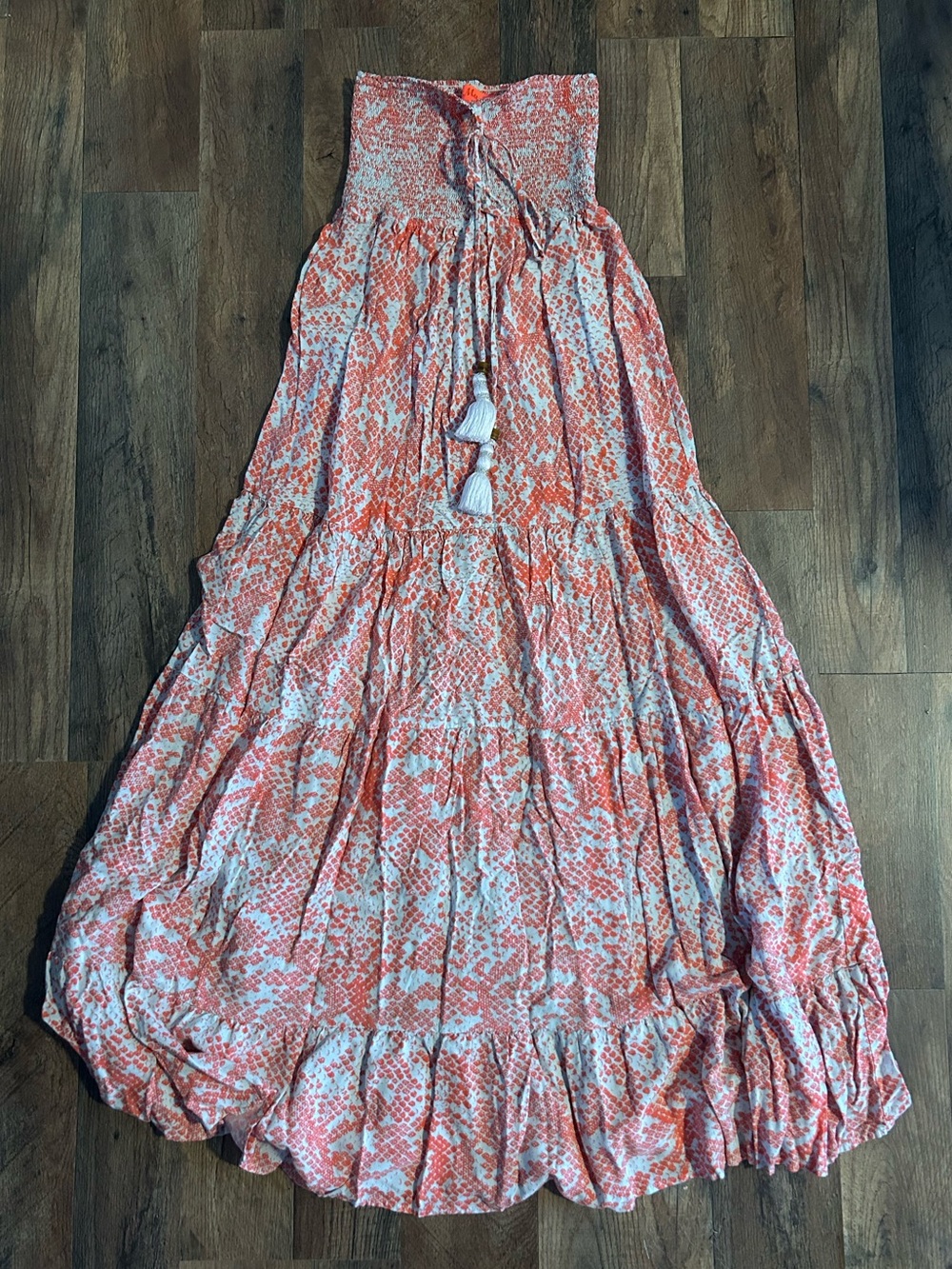 Maaji Girls Smocked Halter Top Patterned Maxi Dress